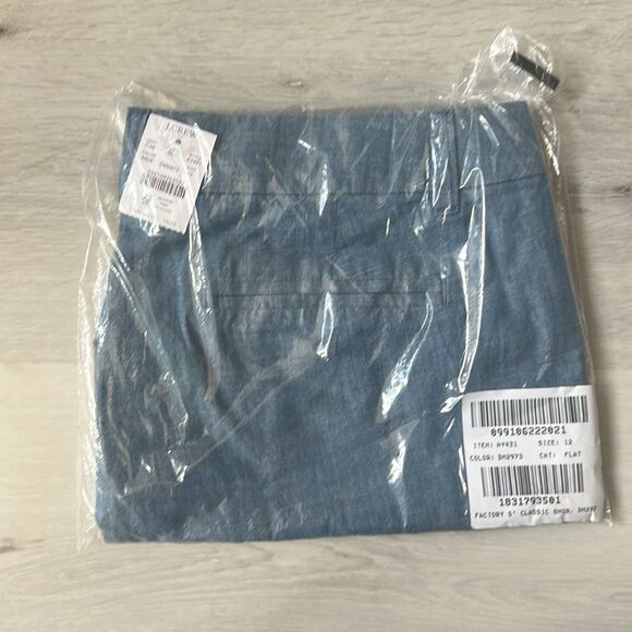 J.crew 5" classic chambray‎ short in Med Echo Blue Wash size 12 NWT in packaging - Picture 6 of 9